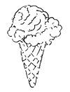 Line drawing of ice cream cone