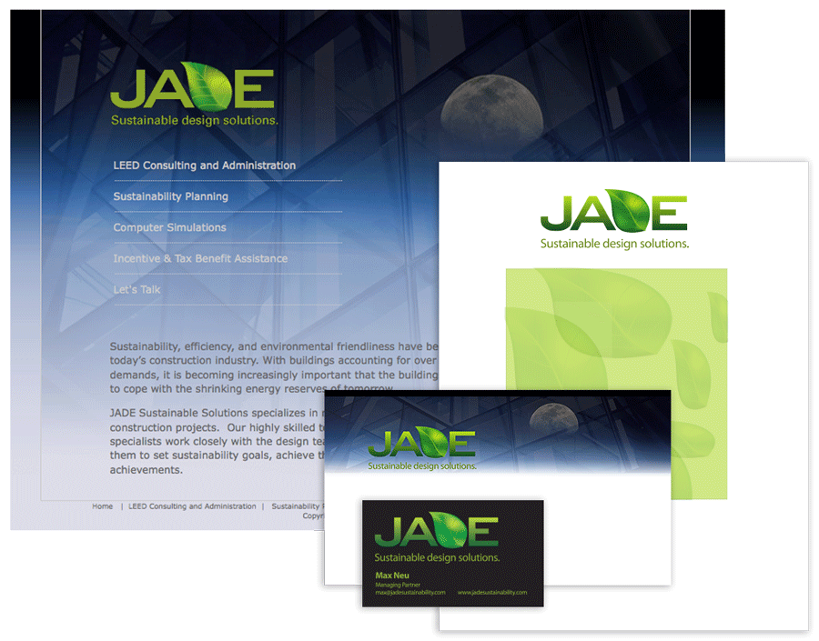 Jade Logo and identity pieces